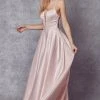 Prom Long Strappy Back Satin Dress By Juliet 687