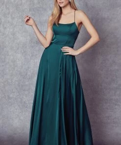 Prom Long Strappy Back Square Neck Dress By Juliet 278