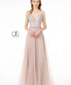 Long Sweetheart Dress With Beaded Bodice By Elizabeth K GL2892