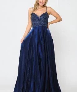 Prom Long Sweetheart Dress With Beaded Bodice By Poly USA 8674