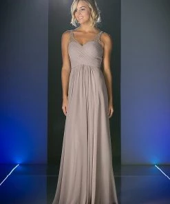 Ruched Long Sleeveless Dress By Cinderella Divine CJ214