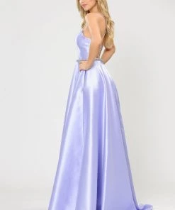 Long Sweetheart Mikado Dress With Corset Back By Poly USA 8688