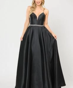 Long Sweetheart Mikado Dress With Corset Back By Poly USA 8688