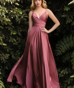 Long Sweetheart Satin Dress By Cinderella Divine 7485