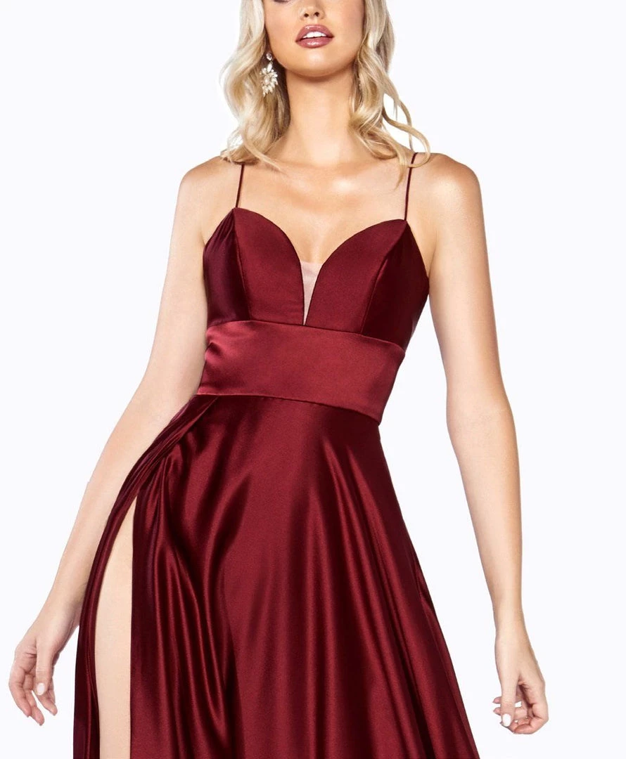 Prom Long Sweetheart Satin Dress With Slit By Cinderella Divine CJ523 16 Prom Long Sweetheart Satin Dress With Slit By Cinderella Divine CJ523