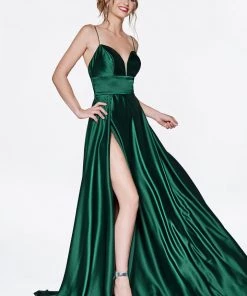 Prom Long Sweetheart Satin Dress With Slit By Cinderella Divine CJ523 21 Prom Long Sweetheart Satin Dress With Slit By Cinderella Divine CJ523