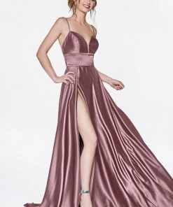Prom Long Sweetheart Satin Dress With Slit By Cinderella Divine CJ523 27 Prom Long Sweetheart Satin Dress With Slit By Cinderella Divine CJ523