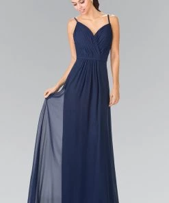 Long Sweetheart Spaghetti Strap Pleated Dress By Elizabeth K GL2374 Prom