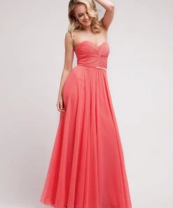 Long Strapless Twist Front Dress By Cinderella Divine 7455 Prom