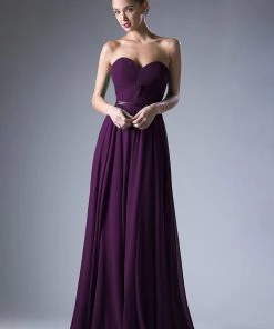 Long Strapless Twist Front Dress By Cinderella Divine 7455 24 Long Strapless Twist Front Dress By Cinderella Divine 7455