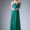 Long Strapless Twist Front Dress By Cinderella Divine 7455