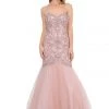 Long Trumpet Dress With Embellished Bodice By Poly USA 8352 Prom