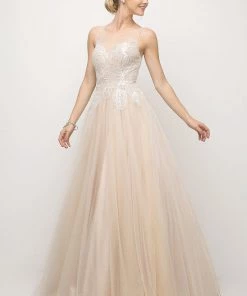 Applique Long Tulle Dress By Cinderella Divine UE009