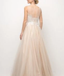 Applique Long Tulle Dress By Cinderella Divine UE009