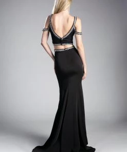 Long Two-Piece Cold Shoulder Dress By Cinderella Divine 13114A Prom