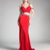 Long Two-Piece Cold Shoulder Dress By Cinderella Divine 13114A Prom