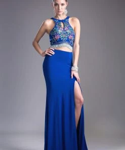 Prom Long Two Piece Dress With Slit By Cinderella Divine 71207