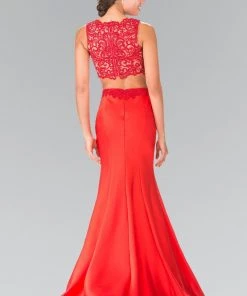 Prom Long Two-Piece Dress With Lace Top By Elizabeth K GL2281