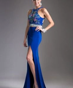 Prom Long Two Piece Dress With Slit By Cinderella Divine 71207