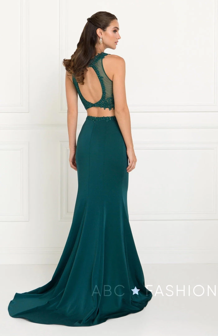 Long Two-Piece Mermaid Dress With Back Cutout By Elizabeth K GL2419 6 Long Two-Piece Mermaid Dress With Back Cutout By Elizabeth K GL2419