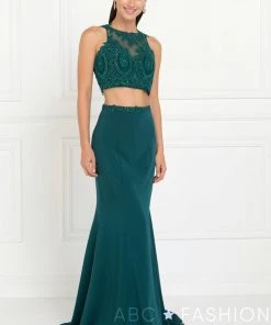 Long Two-Piece Mermaid Dress With Back Cutout By Elizabeth K GL2419 8 Long Two-Piece Mermaid Dress With Back Cutout By Elizabeth K GL2419