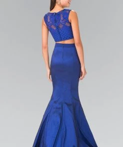 Prom Long Two-Piece Mermaid Dress With Lace Top By Elizabeth K GL2354