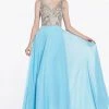 Prom Beaded Long V-Neck Dress By Cinderella Divine 71190