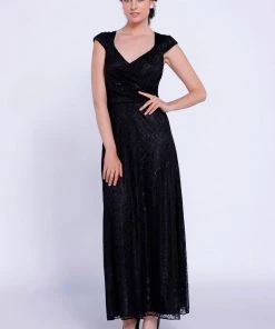 Long V Neck Lace Dress With Jacket By Nox Anabel 5140