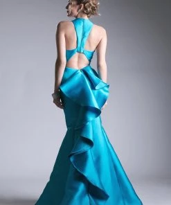Halter Mikado Mermaid Gown By Cinderella Divine ML402 Prom 16 Halter Mikado Mermaid Gown By Cinderella Divine ML402 Prom