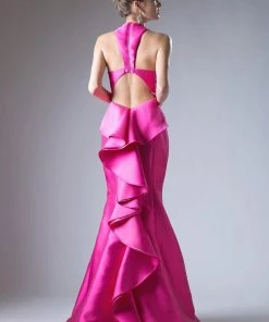 Halter Mikado Mermaid Gown By Cinderella Divine ML402 Prom 14 Halter Mikado Mermaid Gown By Cinderella Divine ML402 Prom