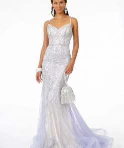 Prom Long V-Neck Mermaid Dress With Train By Elizabeth K GL2679