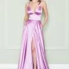 Prom Long V-Neck Pocket Dress By Poly USA 8908