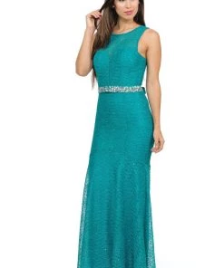 Prom Magenta Long Lace Mermaid Dress With Back Bow By Lenovia