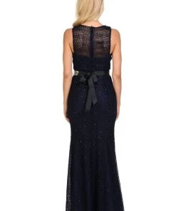 Prom Magenta Long Lace Mermaid Dress With Back Bow By Lenovia