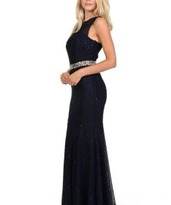 Prom Magenta Long Lace Mermaid Dress With Back Bow By Lenovia