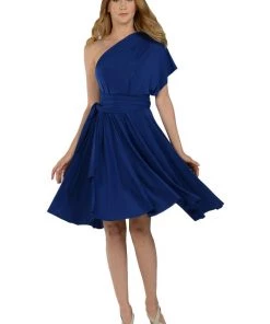 Magenta Short Convertible Jersey Dress By Poly USA