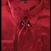 Daniel Ellissa Men's Burgundy Satin Dress Shirt With Tie & Handkerchief 1 Daniel Ellissa Men's Burgundy Satin Dress Shirt With Tie & Handkerchief
