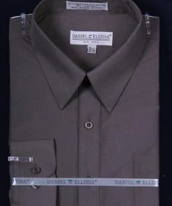 Daniel Ellissa Men's Charcoal Long Sleeve Dress Shirt