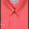 Daniel Ellissa Men's Coral Long Sleeve Dress Shirt