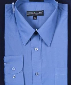 Daniel Ellissa Men's Denim Blue Long Sleeve Dress Shirt