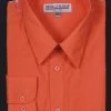 Daniel Ellissa Men's Orange Long Sleeve Dress Shirt