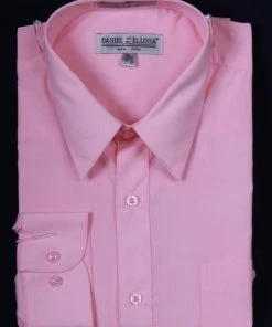 Daniel Ellissa Men's Pink Long Sleeve Dress Shirt