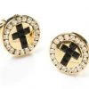 ABC Fashion Mens Religious Gold Cufflinks With Black Cross 1 ABC Fashion Mens Religious Gold Cufflinks With Black Cross