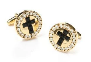 ABC Fashion Mens Religious Gold Cufflinks With Black Cross 3 ABC Fashion Mens Religious Gold Cufflinks With Black Cross