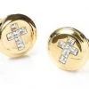 ABC Fashion Mens Religious Gold Cufflinks With Cross And Clear Crystals 1 ABC Fashion Mens Religious Gold Cufflinks With Cross And Clear Crystals