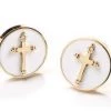 ABC Fashion Mens Religious Gold Cufflinks With Cross 2 ABC Fashion Mens Religious Gold Cufflinks With Cross
