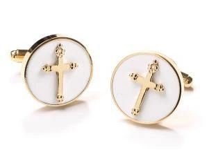 ABC Fashion Mens Religious Gold Cufflinks With Cross 3 ABC Fashion Mens Religious Gold Cufflinks With Cross