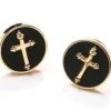 ABC Fashion Mens Religious Gold Cufflinks With Cross 2 ABC Fashion Mens Religious Gold Cufflinks With Cross