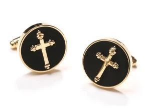 ABC Fashion Mens Religious Gold Cufflinks With Cross 3 ABC Fashion Mens Religious Gold Cufflinks With Cross