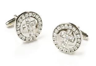 ABC Fashion Mens Religious Silver Cufflinks With Cross 3 ABC Fashion Mens Religious Silver Cufflinks With Cross